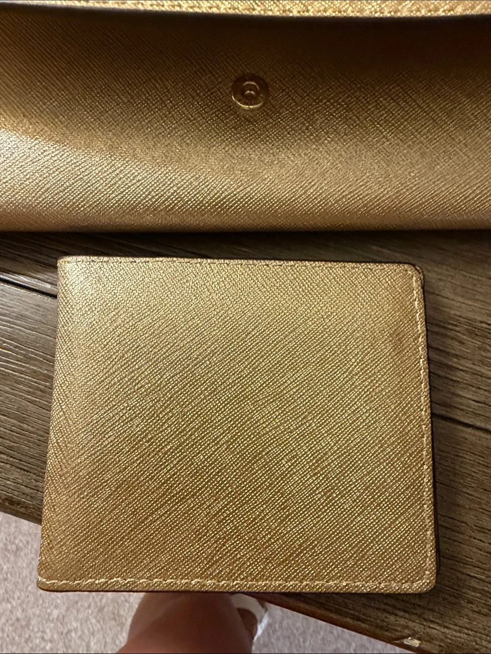 Michael Kors Gold Wallet Clutch with additional wallet insert